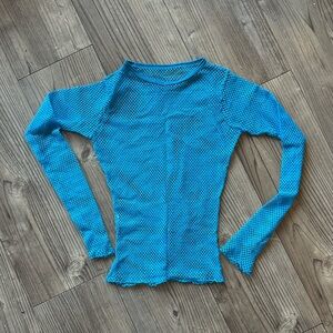 Blue Mesh Long Sleeve Rave Top